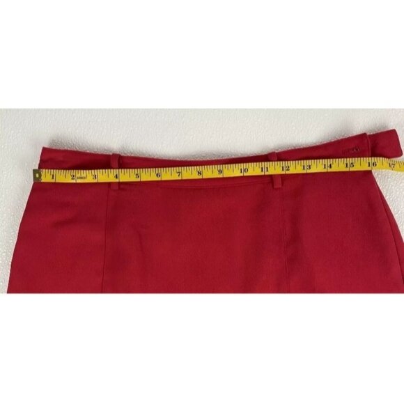 VTG Astra Womens 12 Classic Red Microfiber A-Line Flap Front Side Zip Skort - Picture 9 of 13